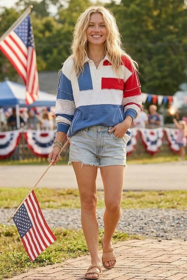 4TH OF JULY AMERICANA MULTI COLOR SWEATSHIRT