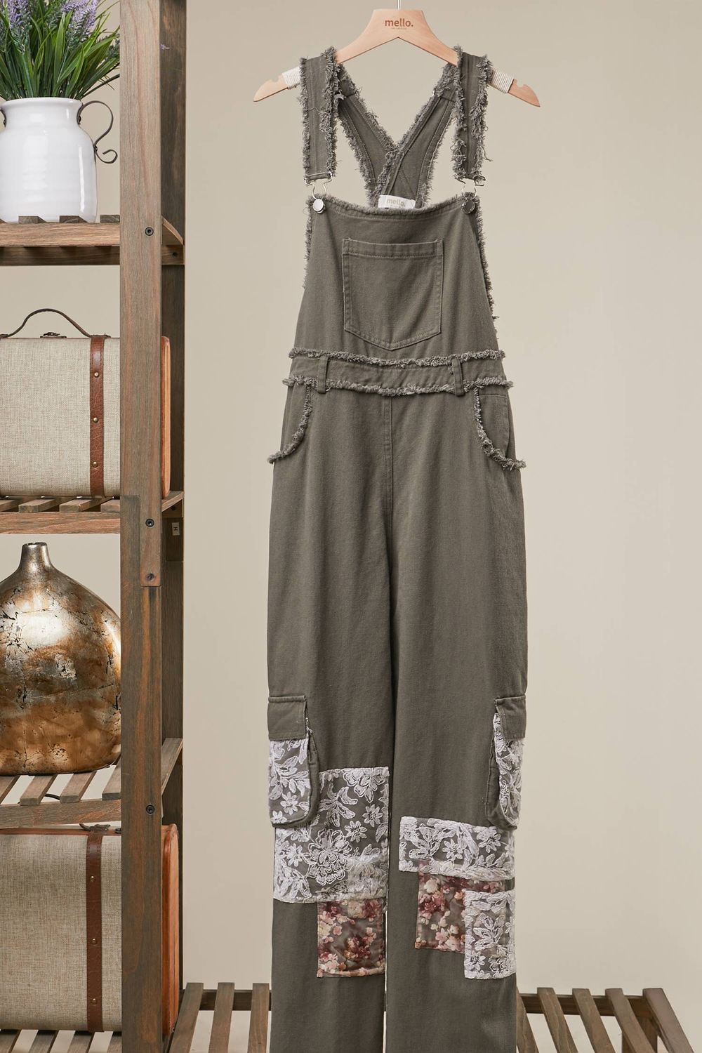 Utility Vintage Patch Overall: Olive