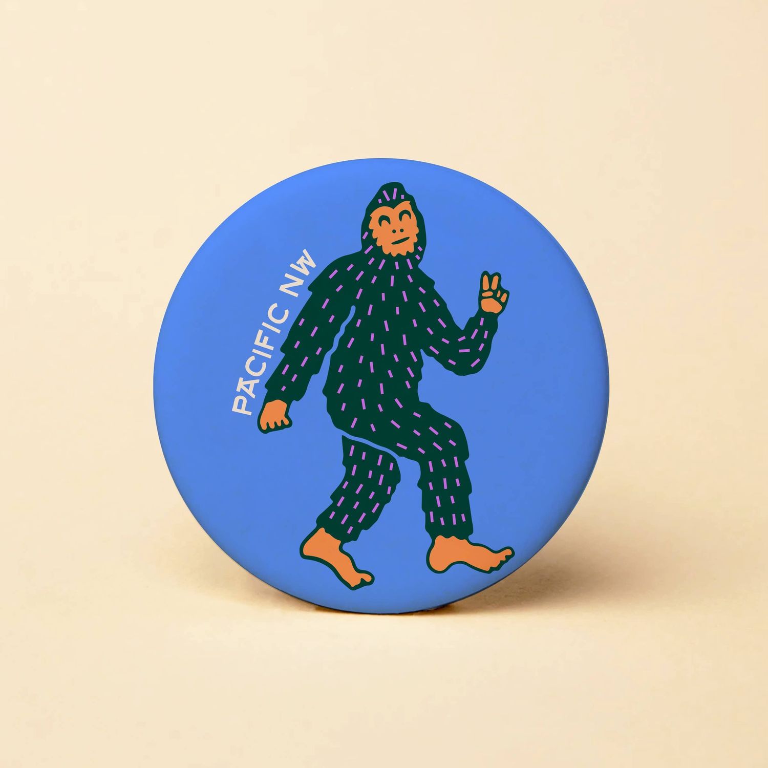 Pacific NW Bigfoot Round Magnet