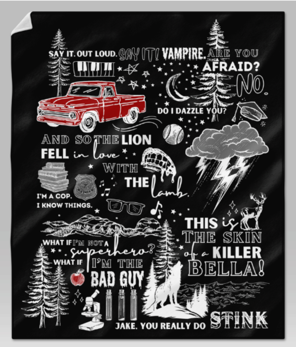 All Things Twilight Black Blanket