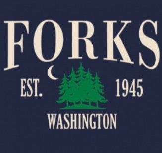 Forks, WA Trees Est. Embroidered Tee, Color: Navy, Size: Small