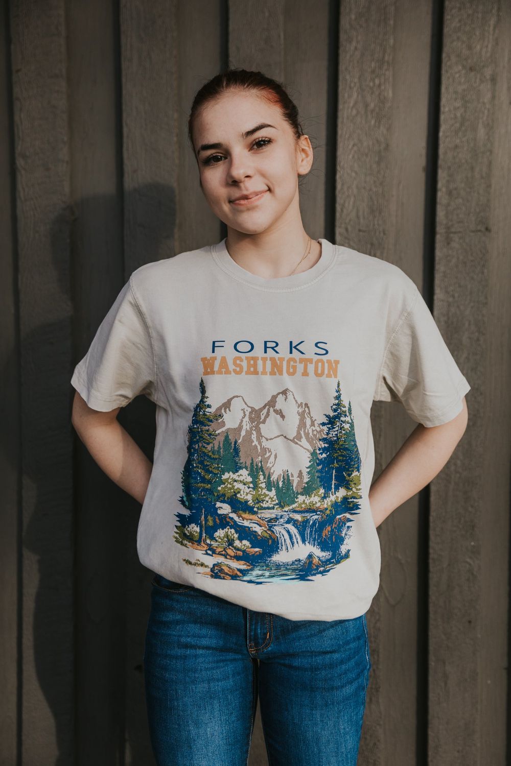 Forks Landscape Watercolor Short Sleeve Tee