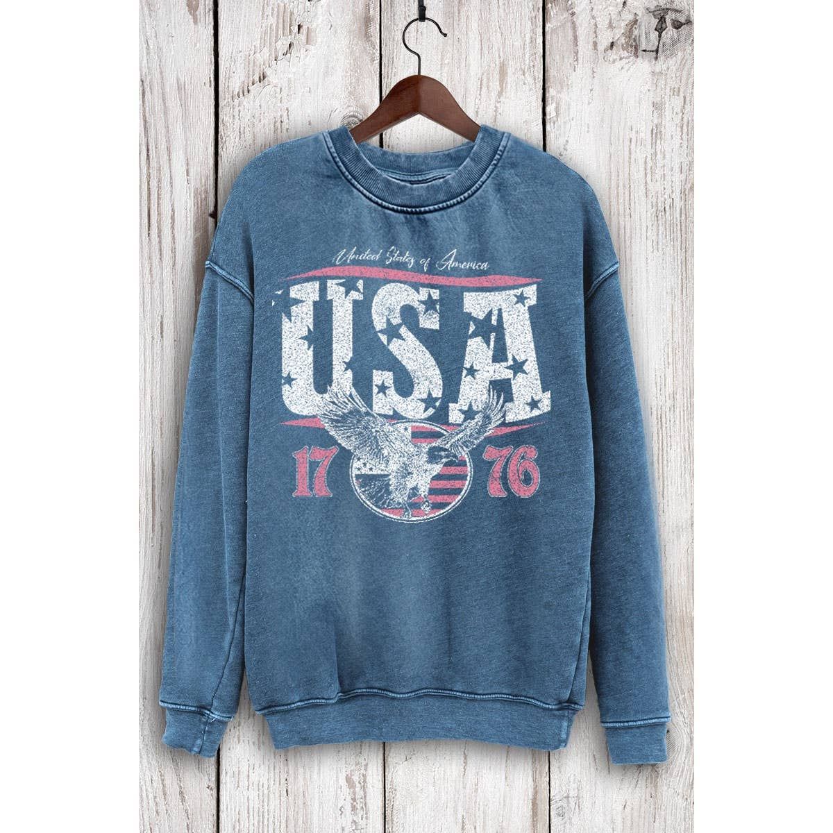 AMERICA 1776 MINERAL SWEATSHIRTS: MINERAL DENIM BLUE