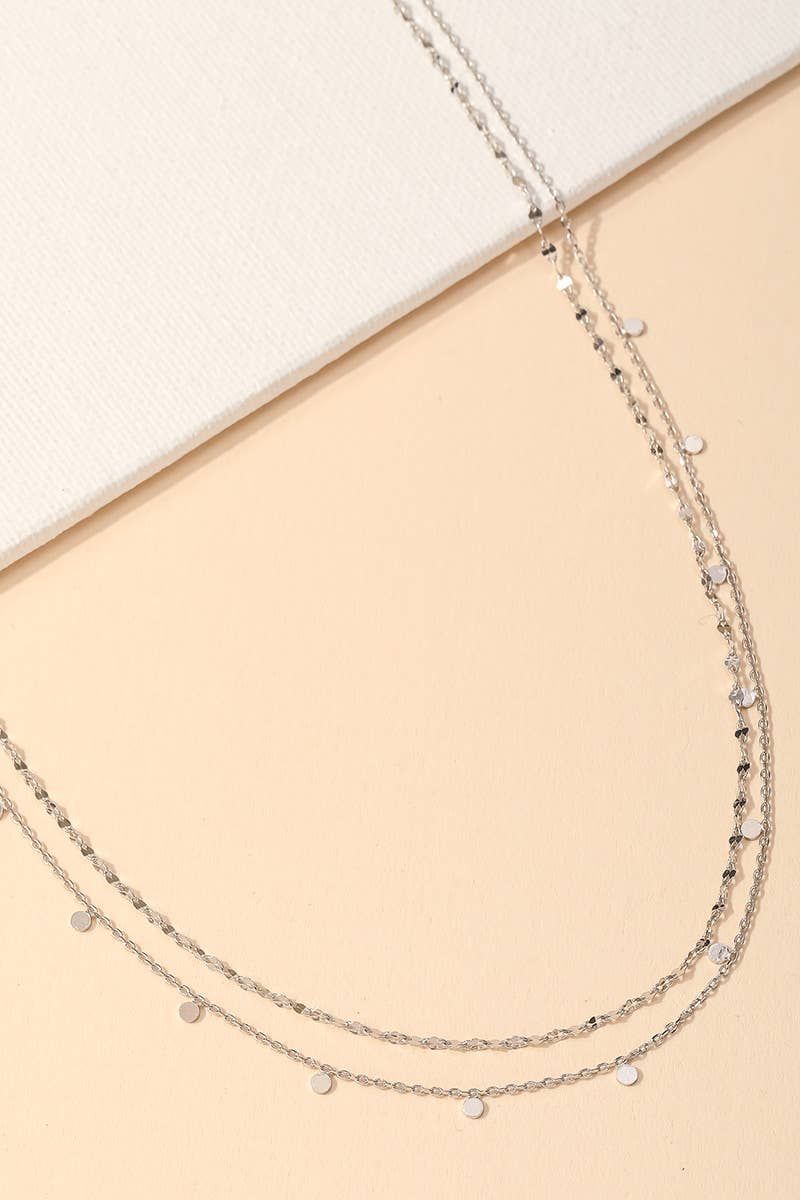 Dainty Layered Coin Choker Necklace: Silver