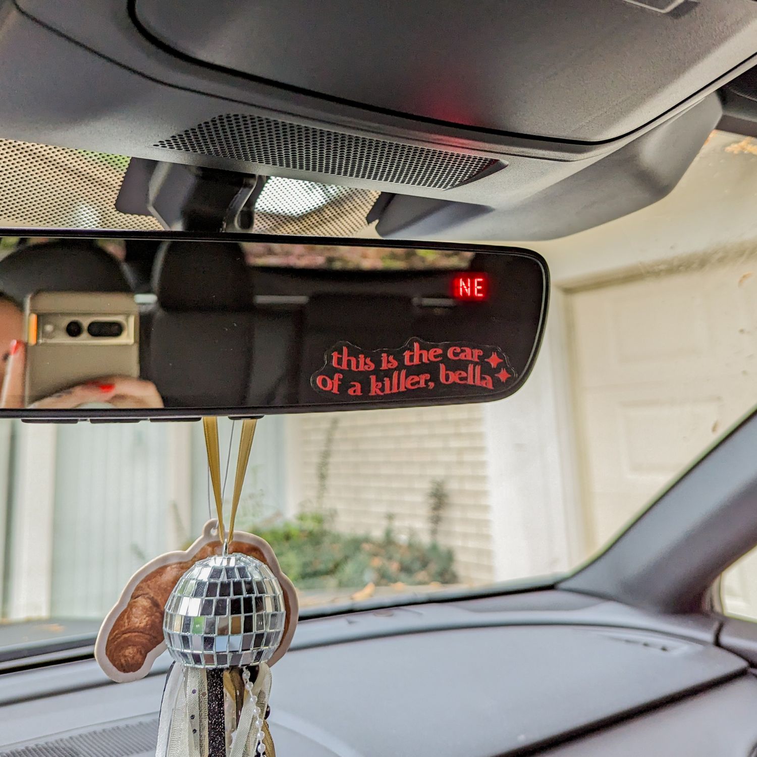 Car of a killer decal: Red / Static Cling