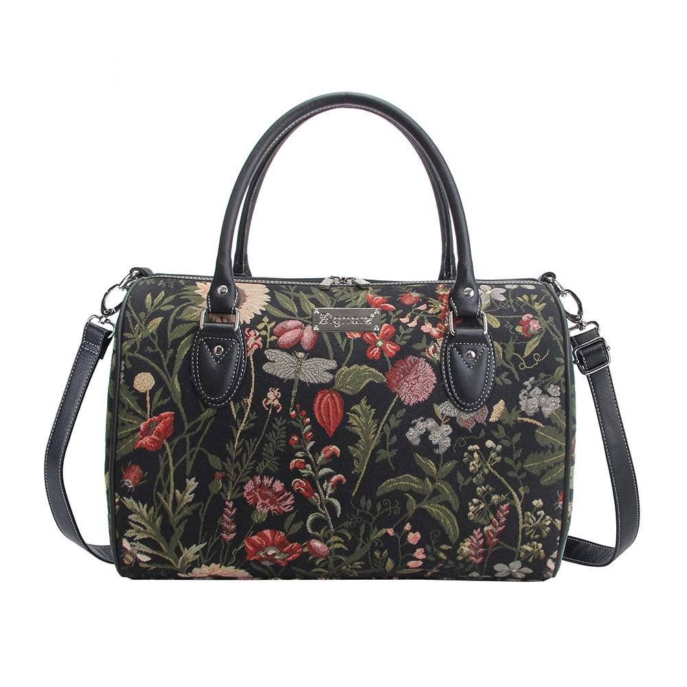 MORNING GARDEN BLACK TRAVEL BAG WEEKEND GYM HOLDALL