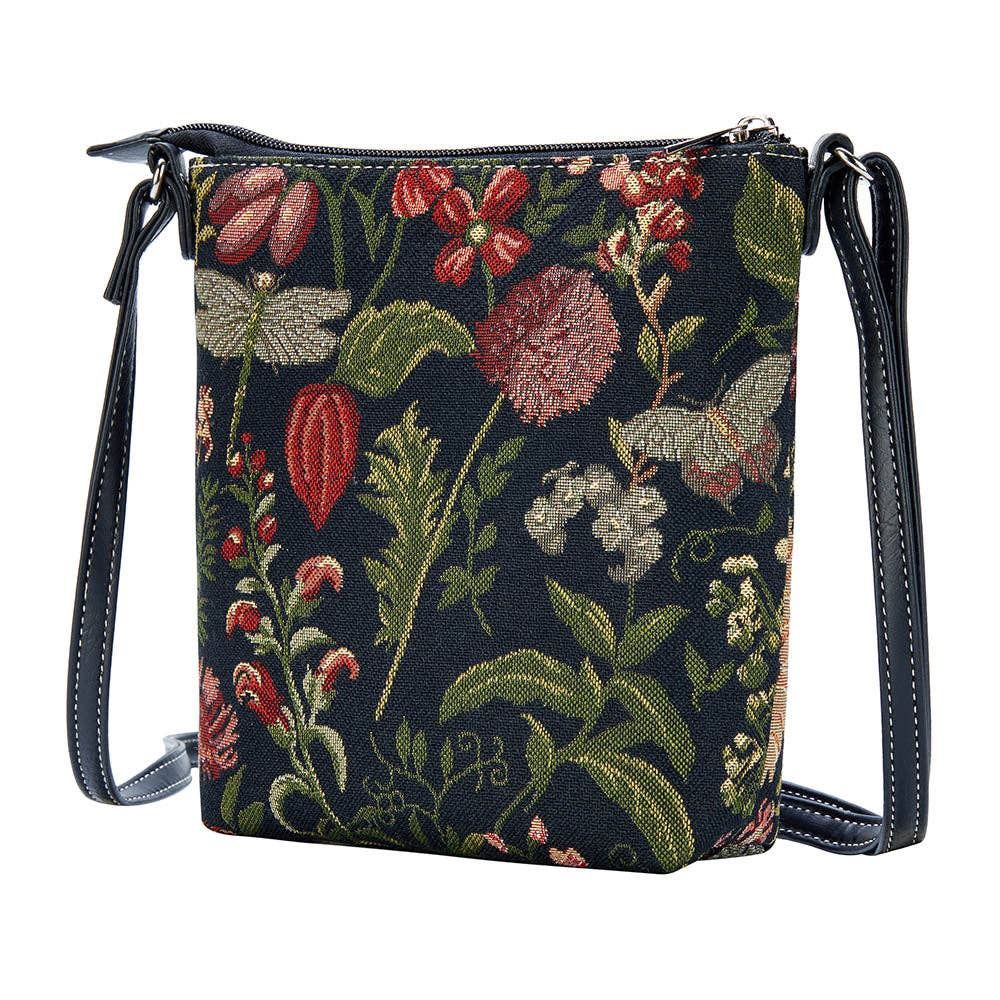 MORNING GARDEN BLACK SLING BAG PURSE CROSSBODY