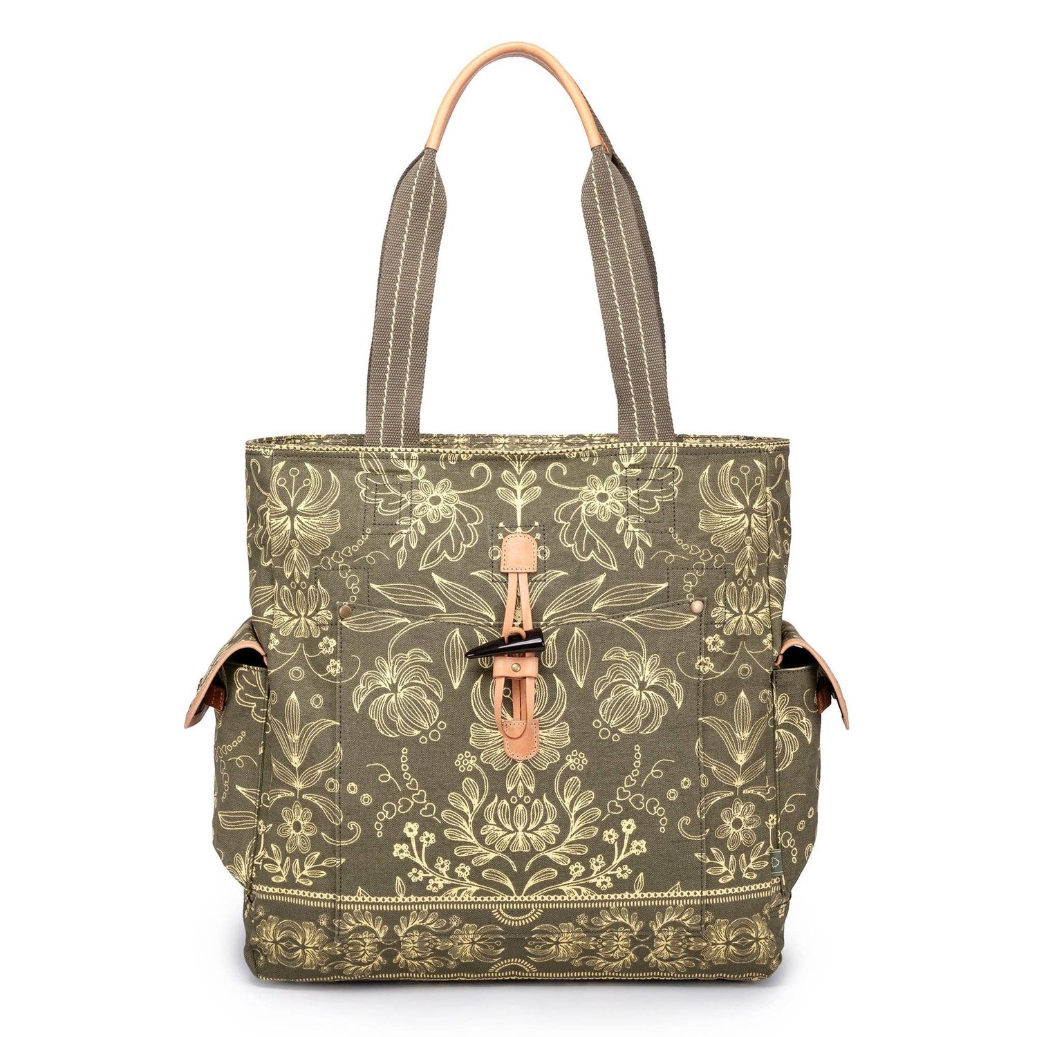 Valley and Sky Tote: Olive Cream
