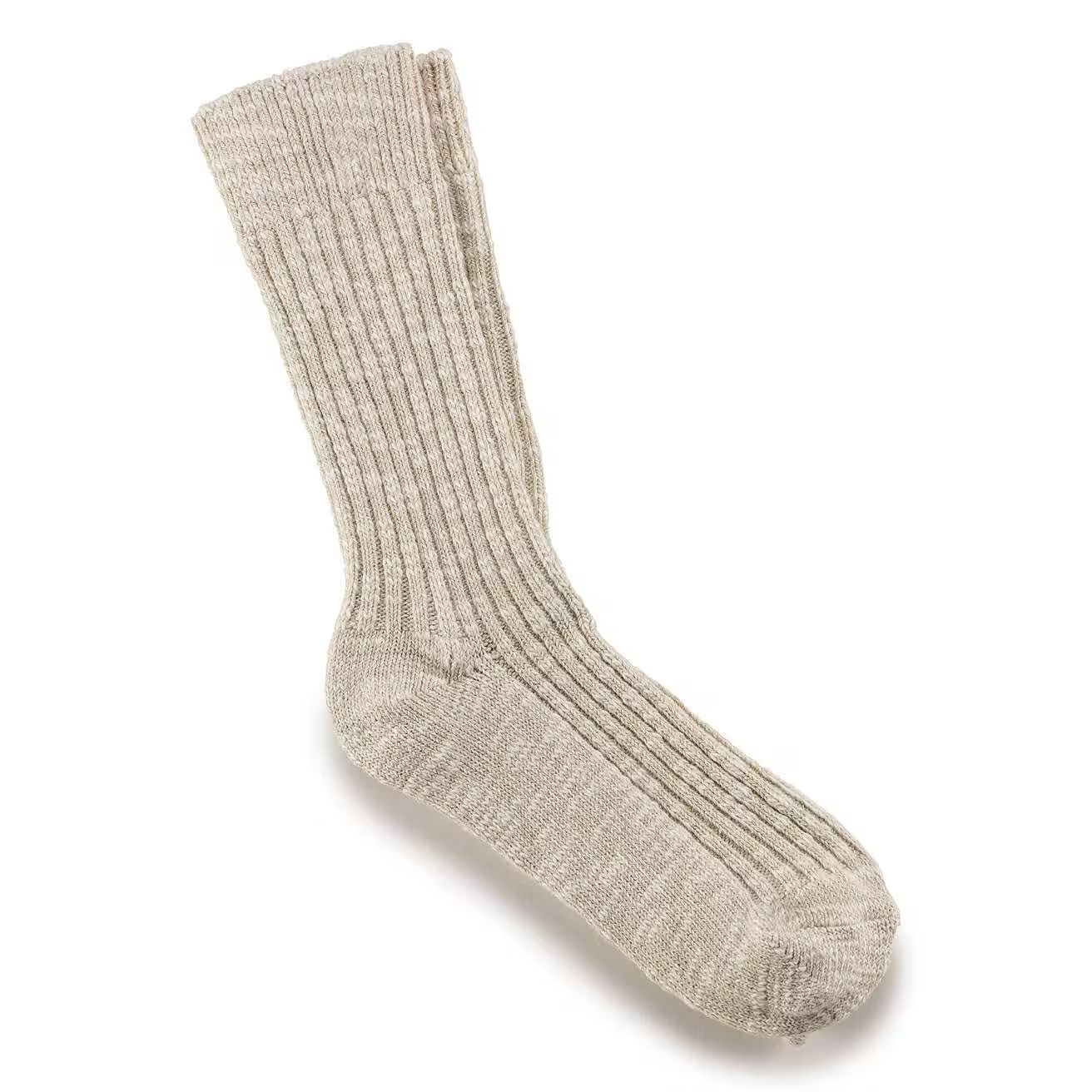Cotton Slub Men Sock Birkenstock, Color: Beige White