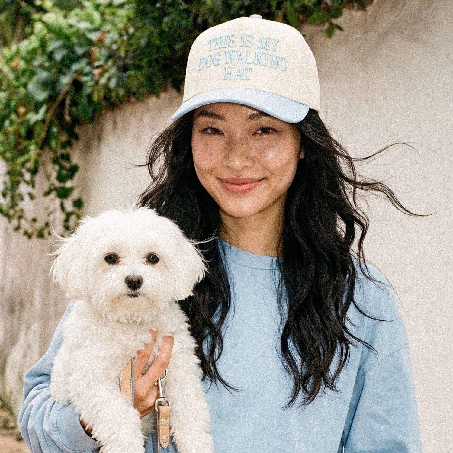 C.C THIS IS MY DOG WALKING HAT Letter Two Tone Trucker Hat