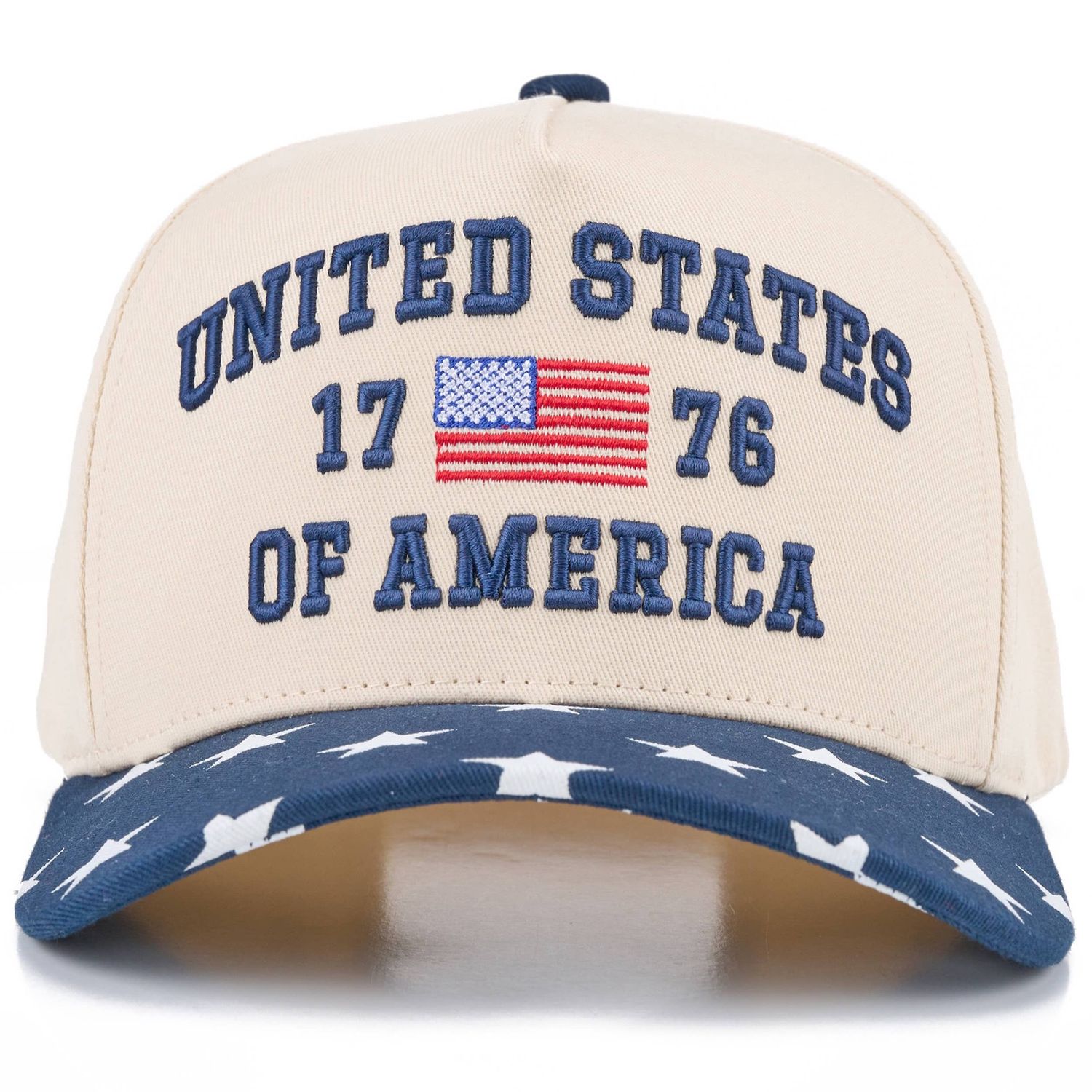 C.C UNITED STATES 1776 Letter on Two Tone Trucker Hat: Navy