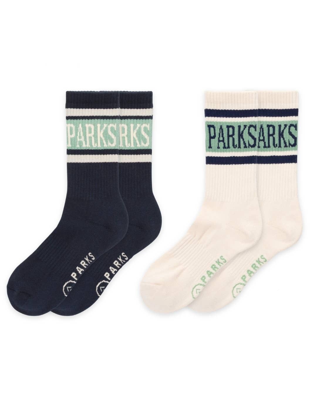 Parks Trail Crew Sock 2 Pack: Black and Natural / M/L