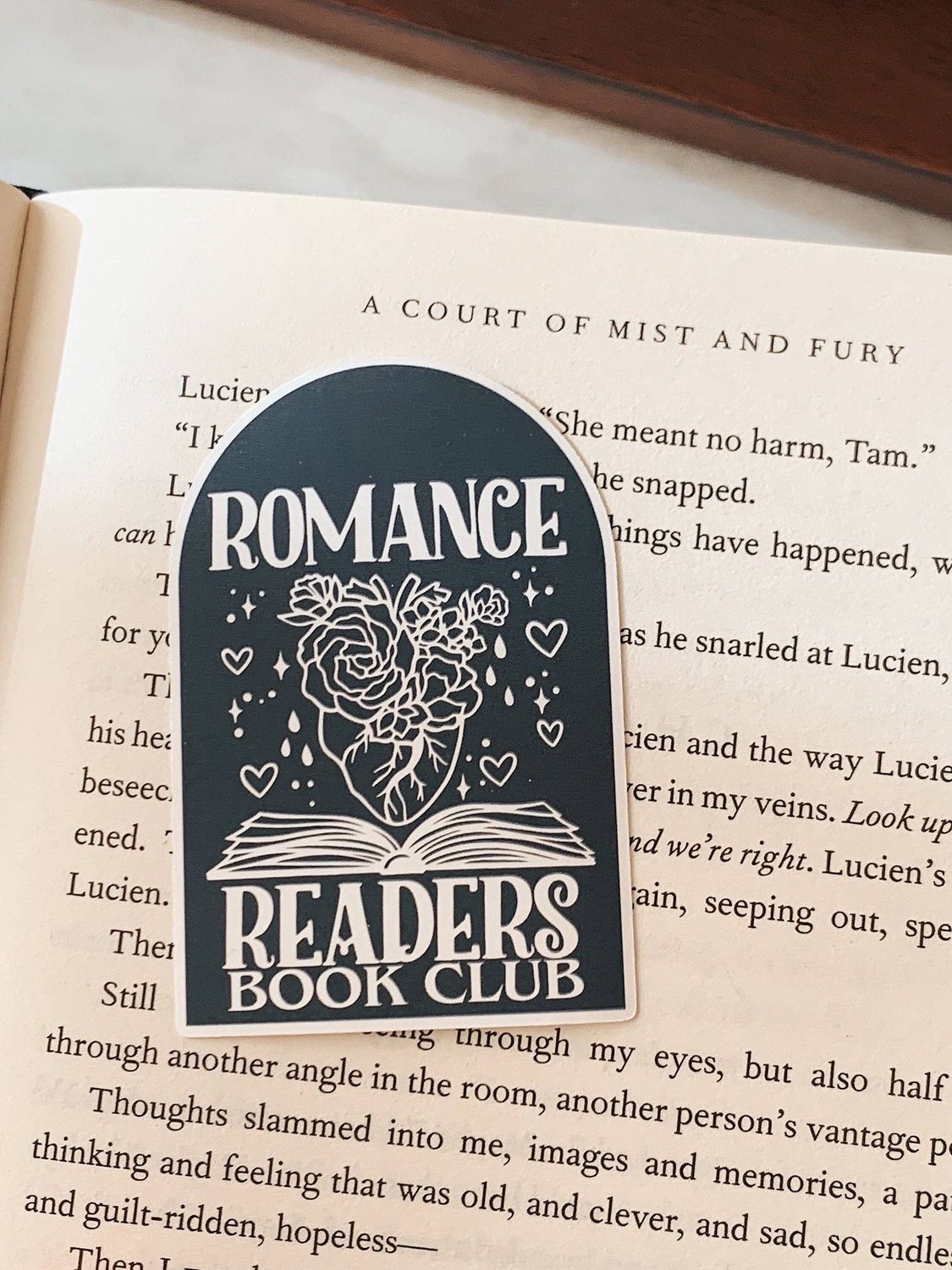 Romance Book Club Sticker: Dark Grey / Matte WITH laminate