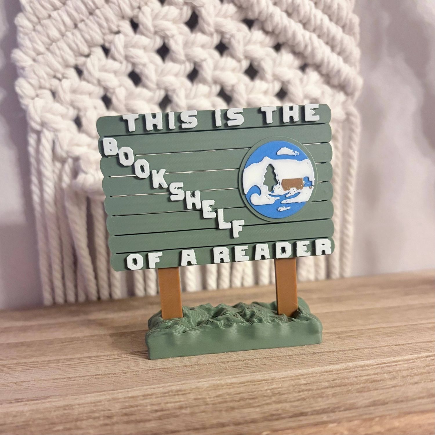 3d Printed Forks, Wa Twilight Inspired Sign: Small (3 inches) / This is the Bookshelf of a Reader