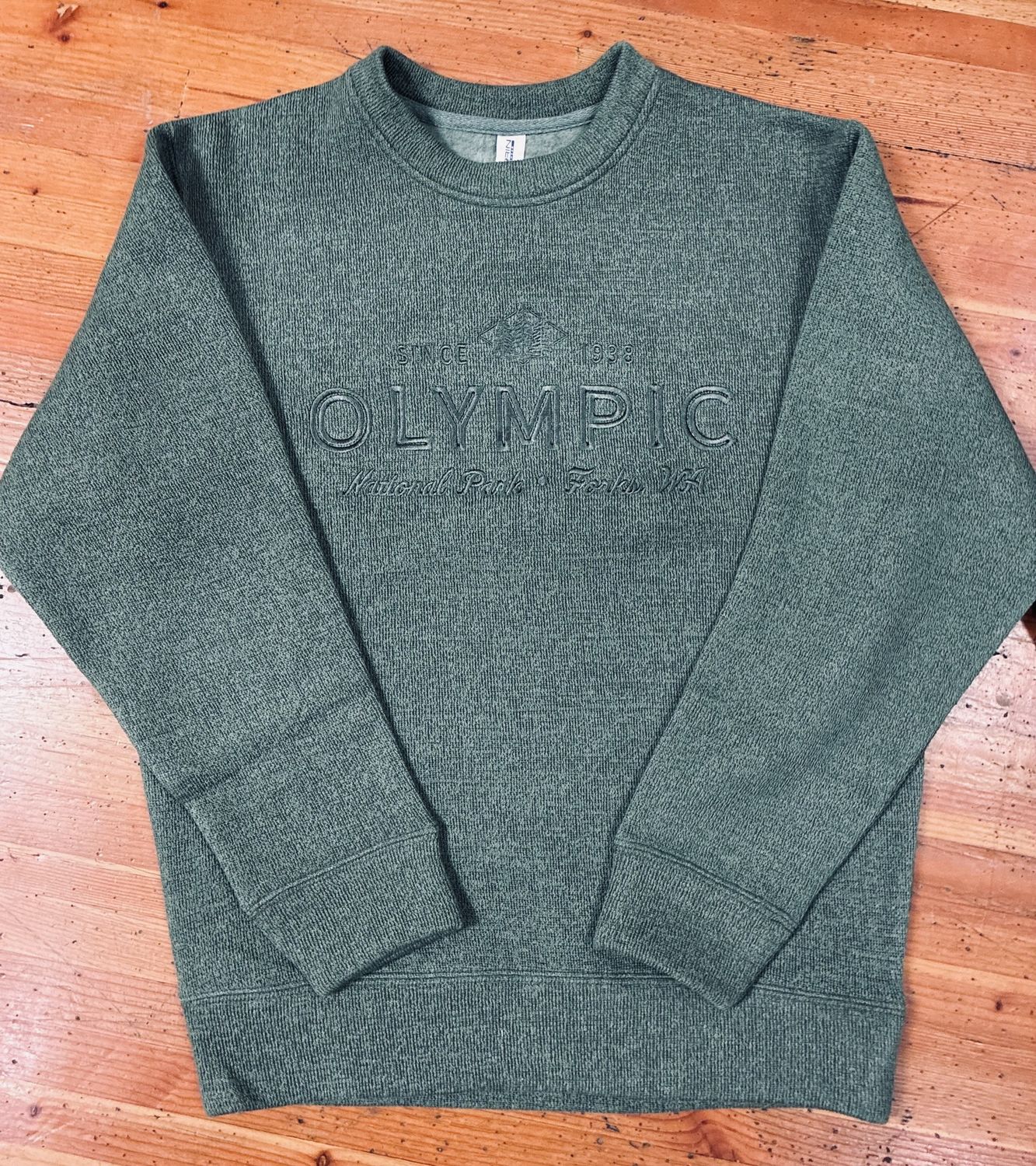 Olympic Pines Embroidered  Fleece, Color: Sage, Size: Small