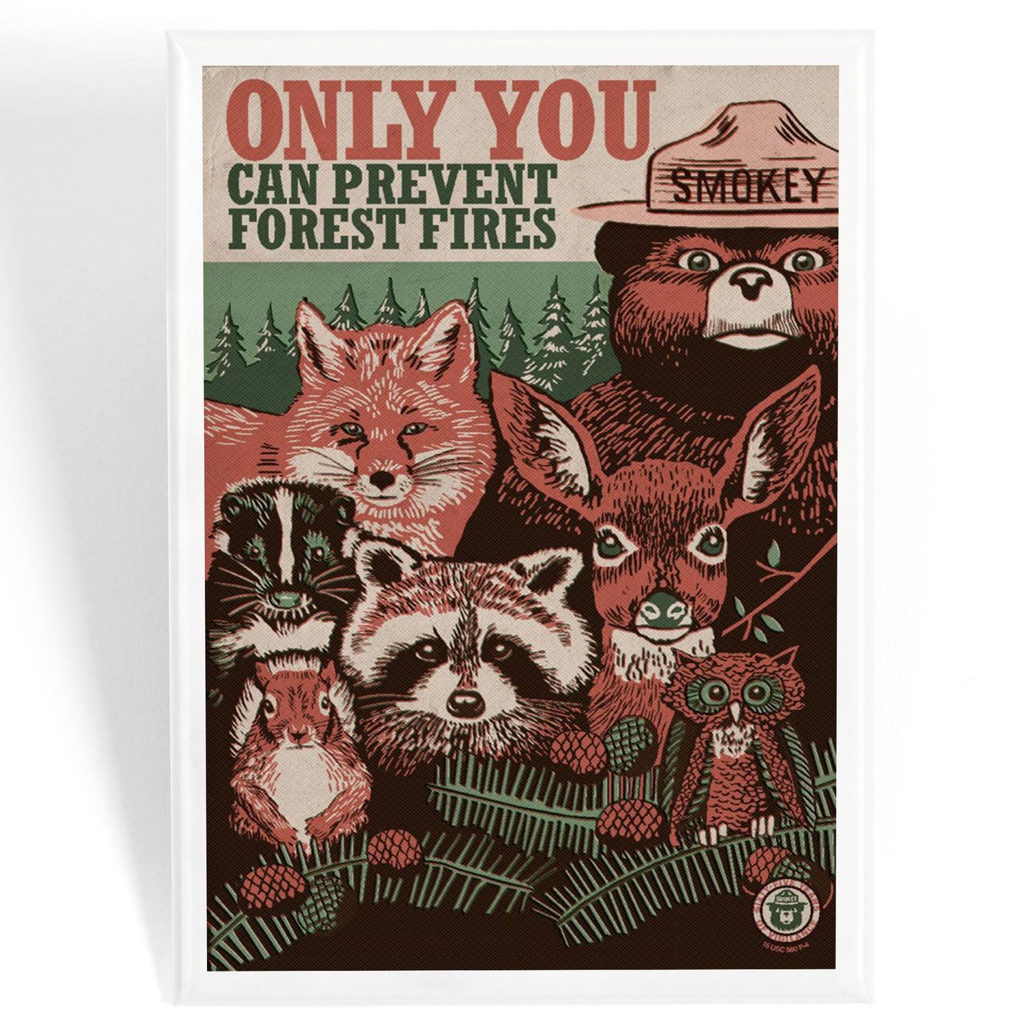 Smokey Bear &amp; Woodland Creatures Only You Magnet