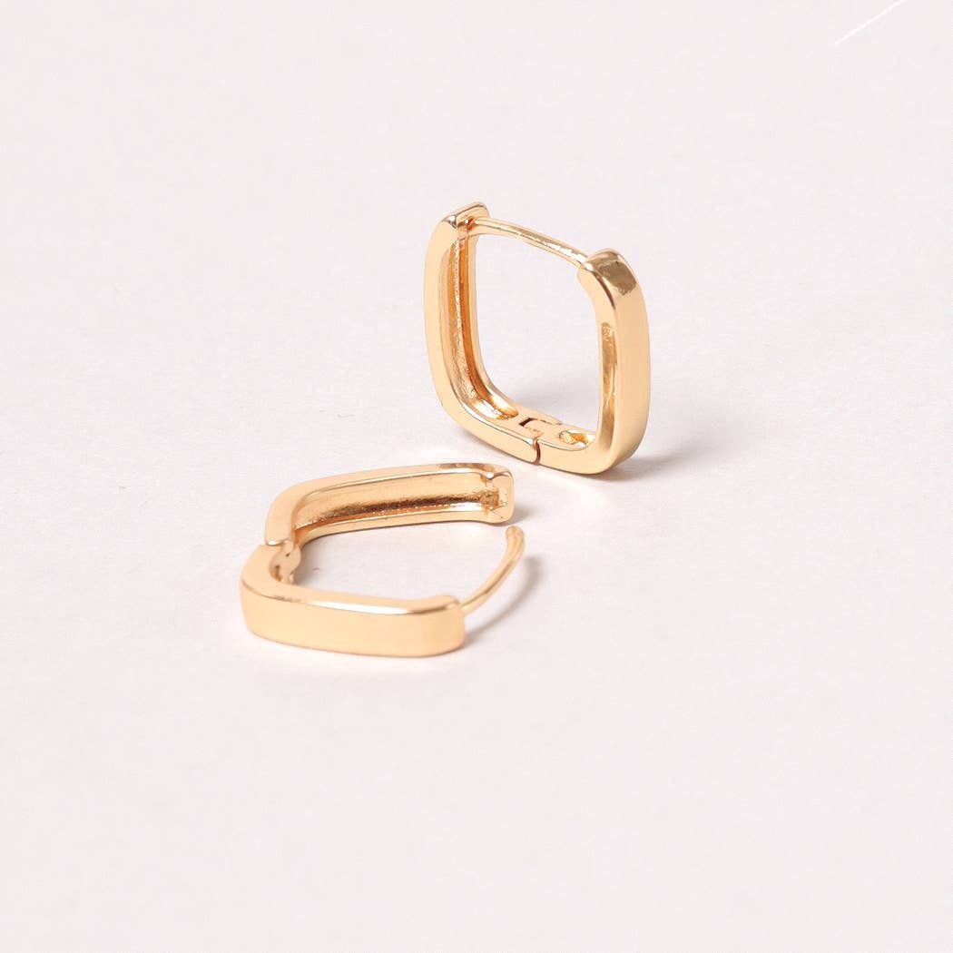 14K Gold-Dipped Square Hoop Earring: GLD / ONE SIZE