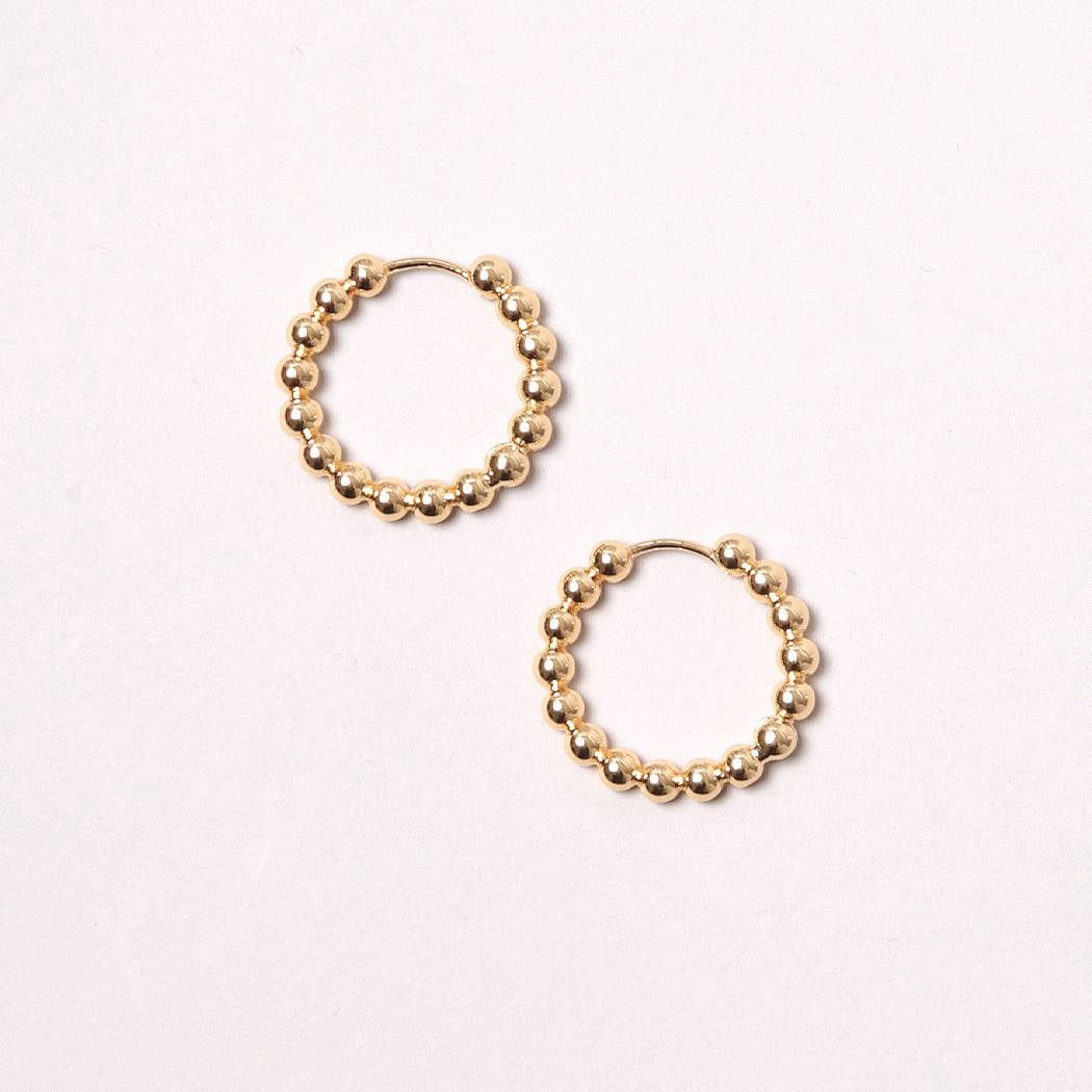 14K Gold-Dipped Ball Hoop Earring: GLD / ONE SIZE