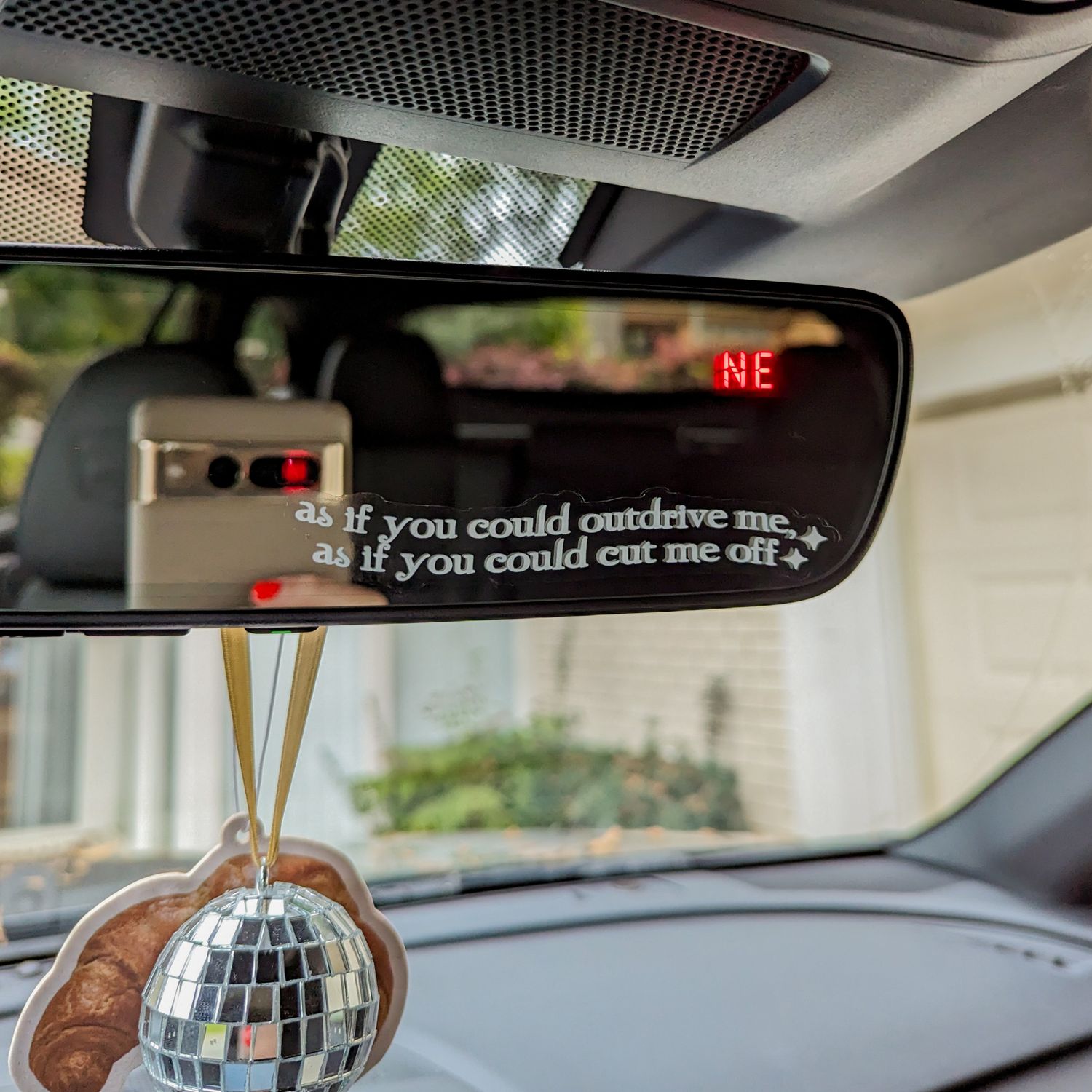 As if you could outdrive me decal sticker: White / Static Cling
