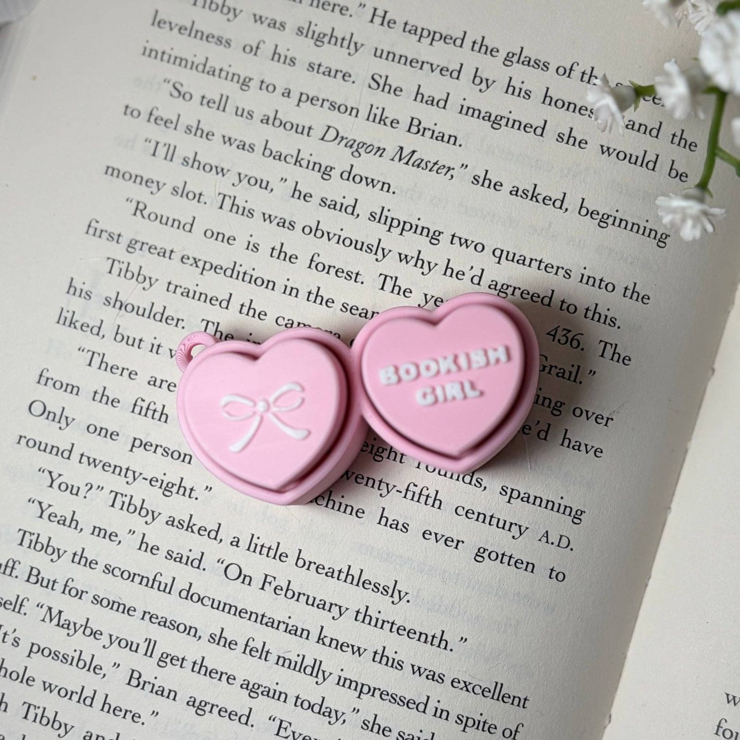 3d Printed Bookish Conversation Hearts Fidget Clicker - Multiple Options: Dual - Bookish Girl