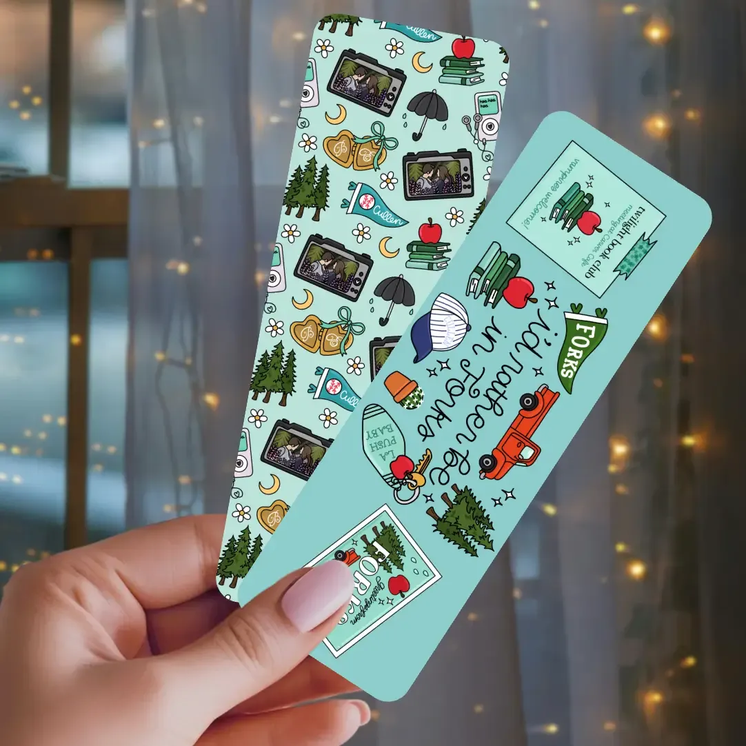 I'd Rather Be in Forks Dual-Sided Cardstock Bookmark Laminated