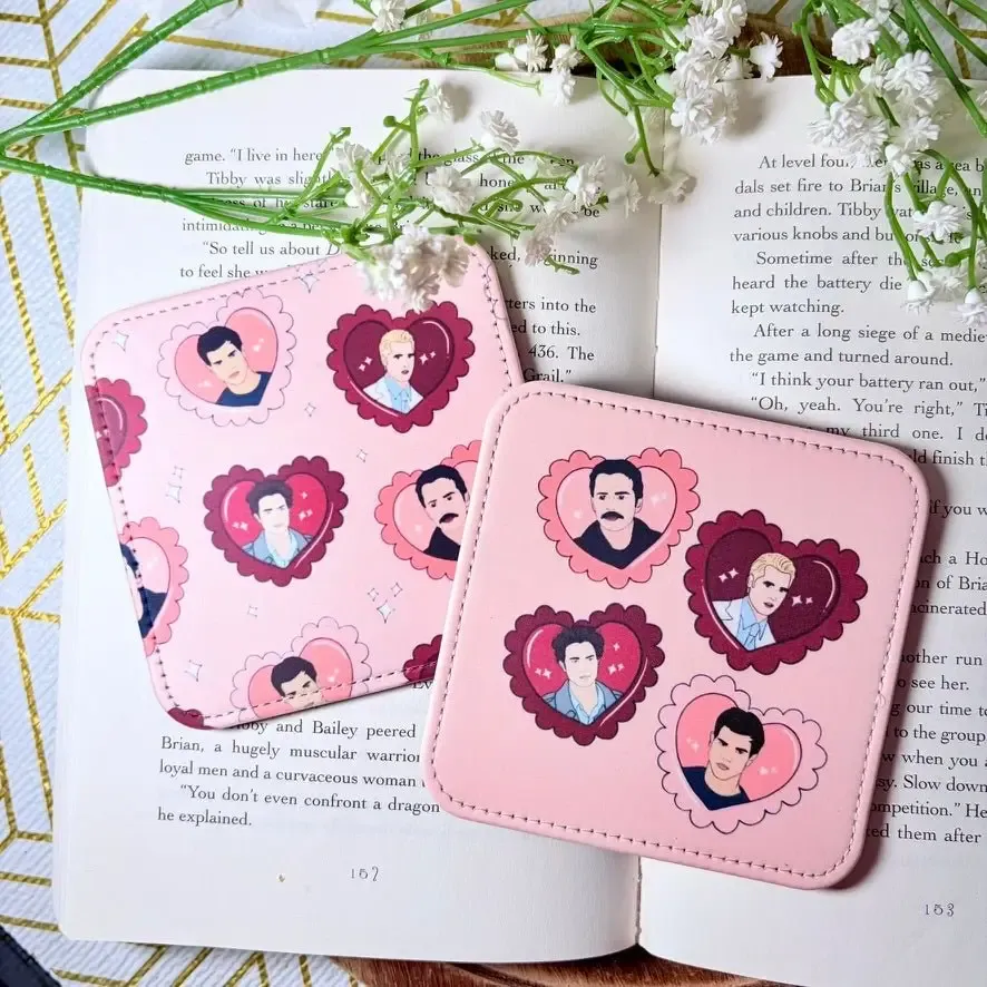 Twilight Inspired Boys Pink Coasters - Set of 2