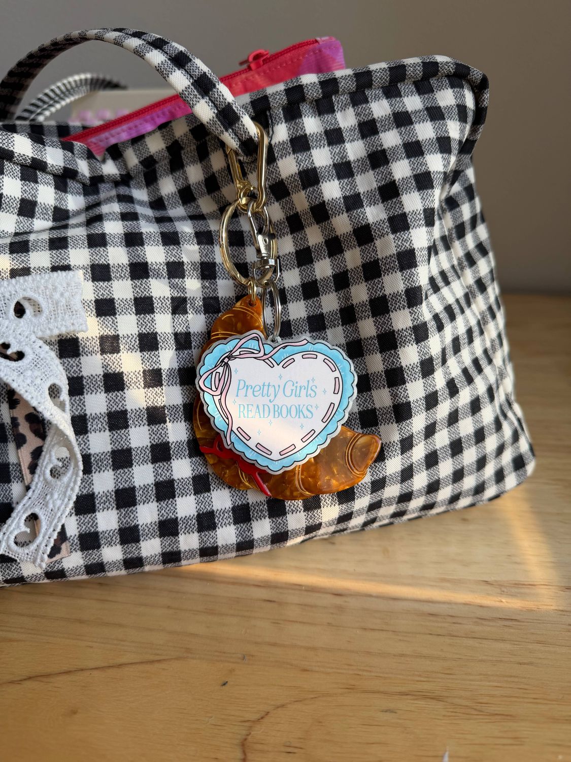 Pretty girls Read Books Keychain/Bag Charm