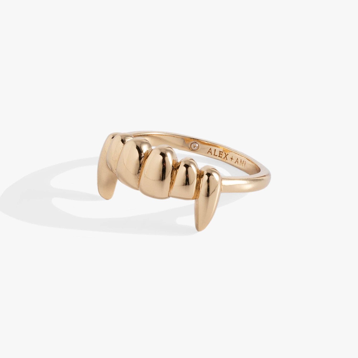 Vampire Teeth Fangs Ring: Gold