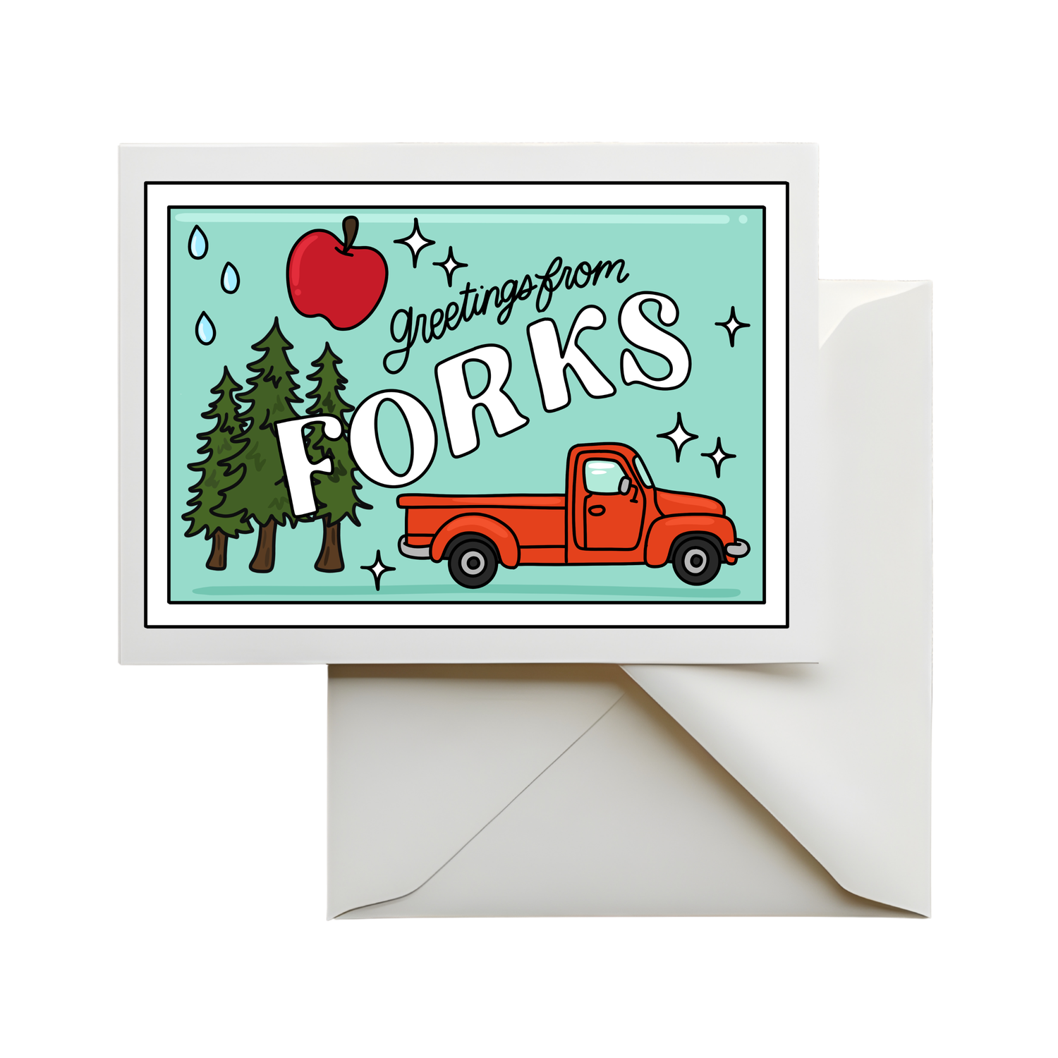 Greeting From Forks Post Card Greeting Card