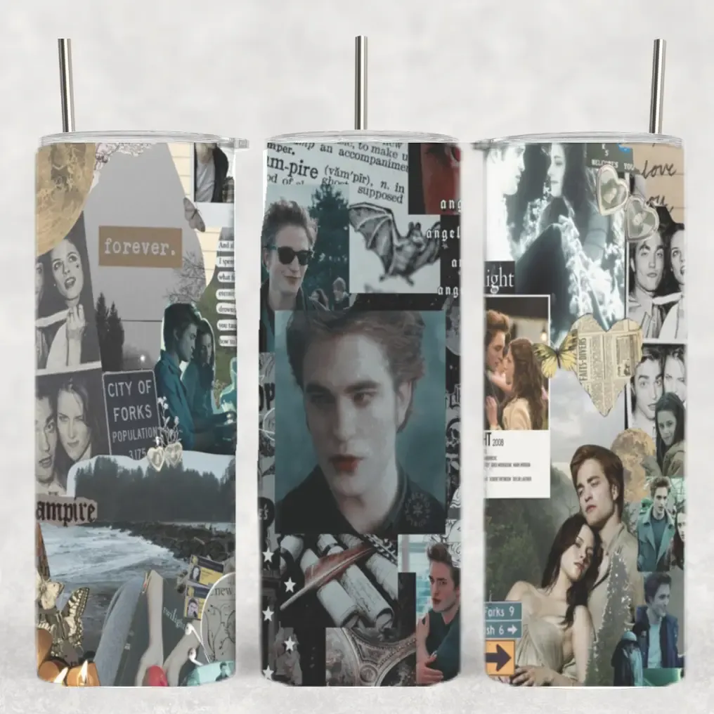 Edward Collage Twilight Movie Book Inspired Tumbler