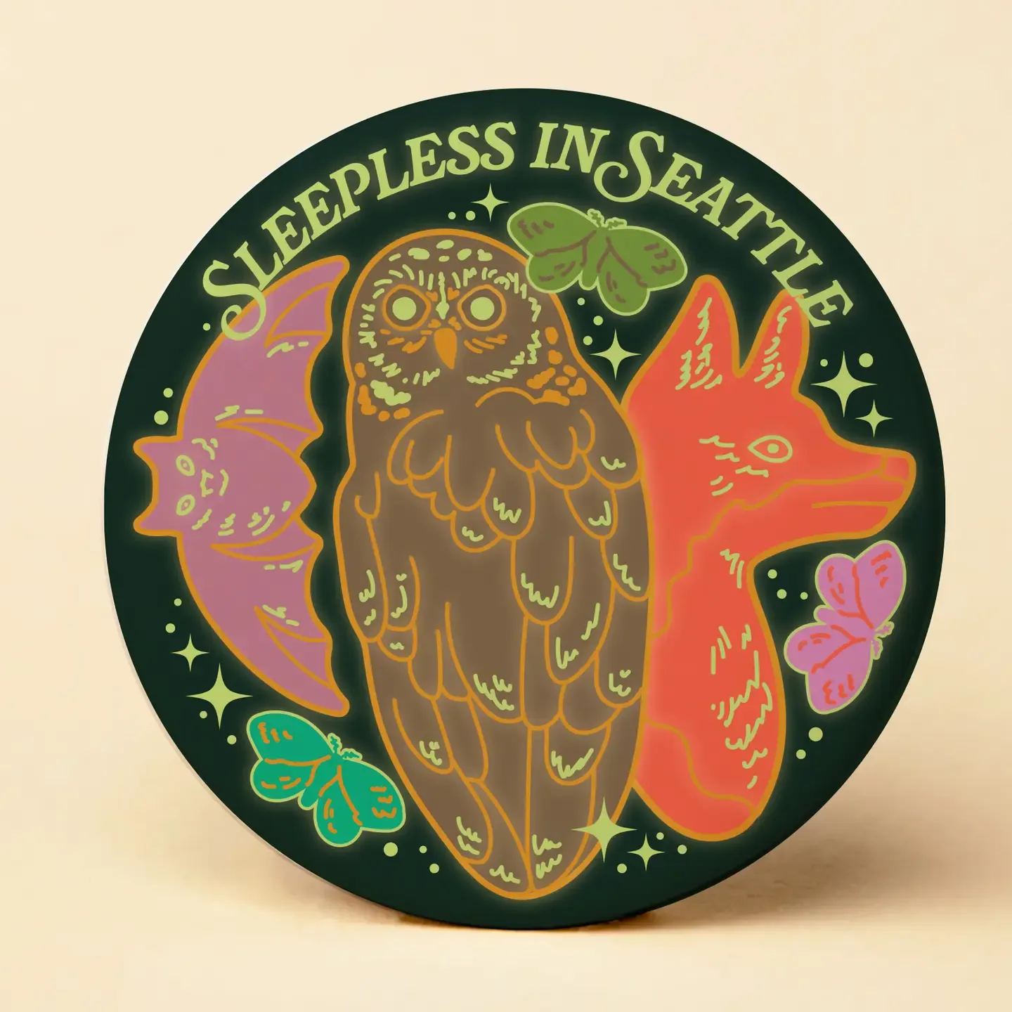 Sleepless in Seattle Round Magnet