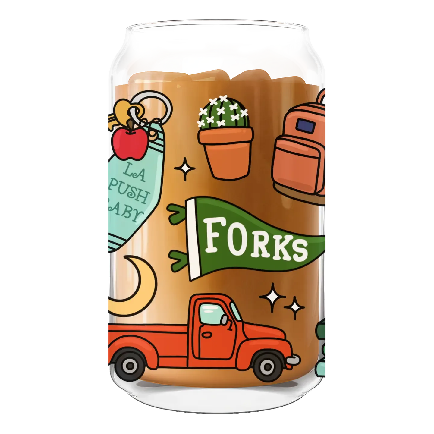 Forks High Iced Coffee Glass | Twilight Inspired