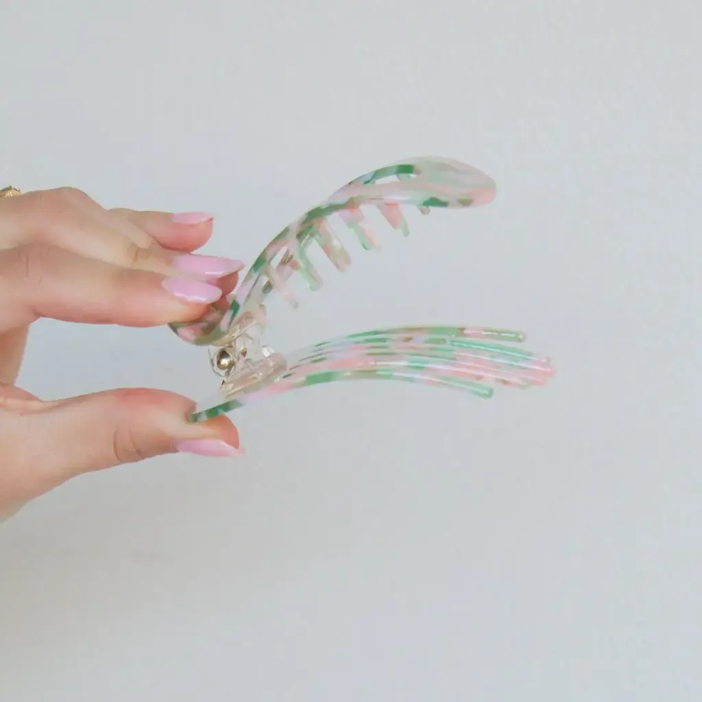 Acetate Circle Cutout Flat Claw Clips
