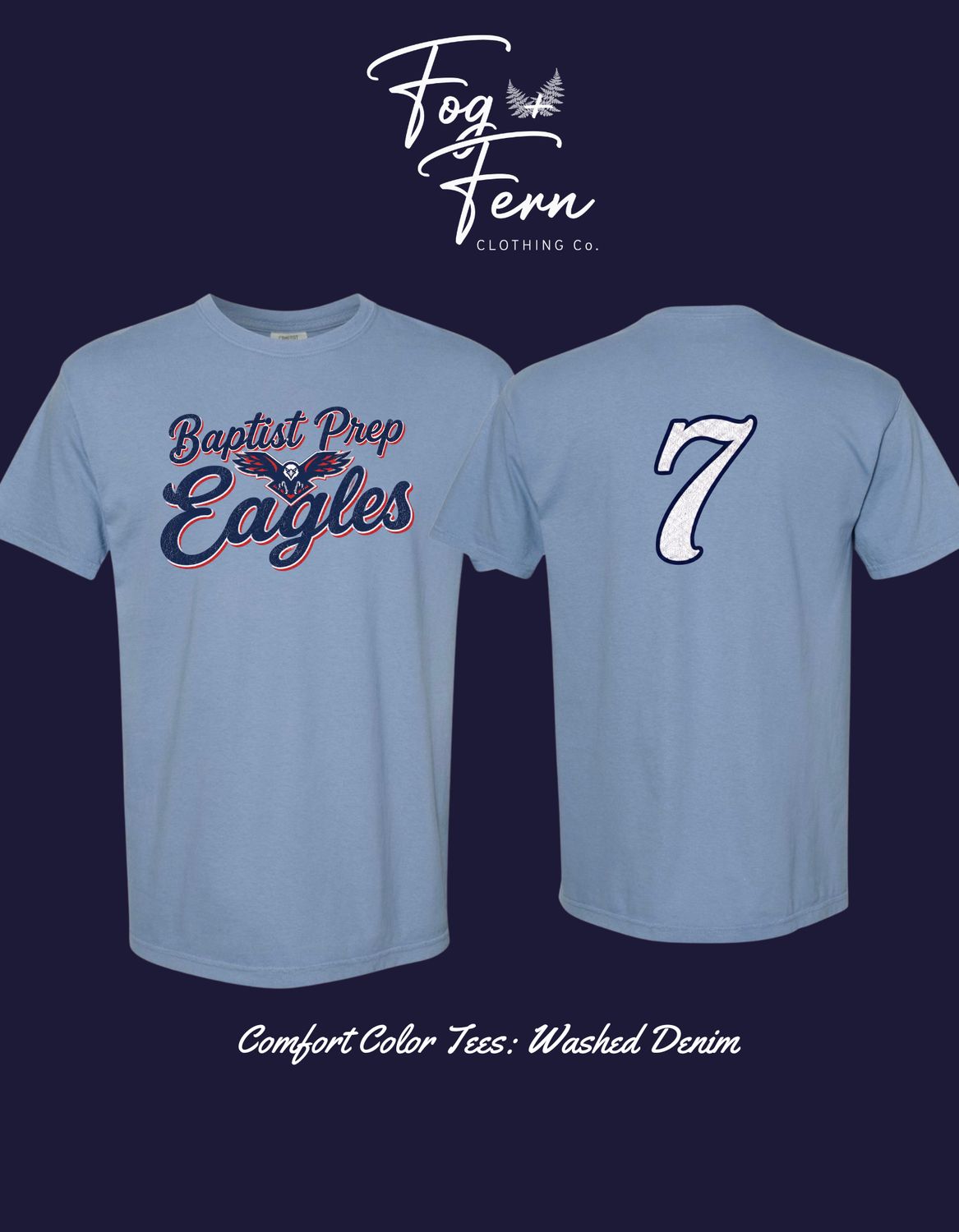 (With Number) Distressed Cursive Tee