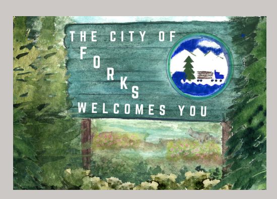 Forks Welcome Sign Magnet