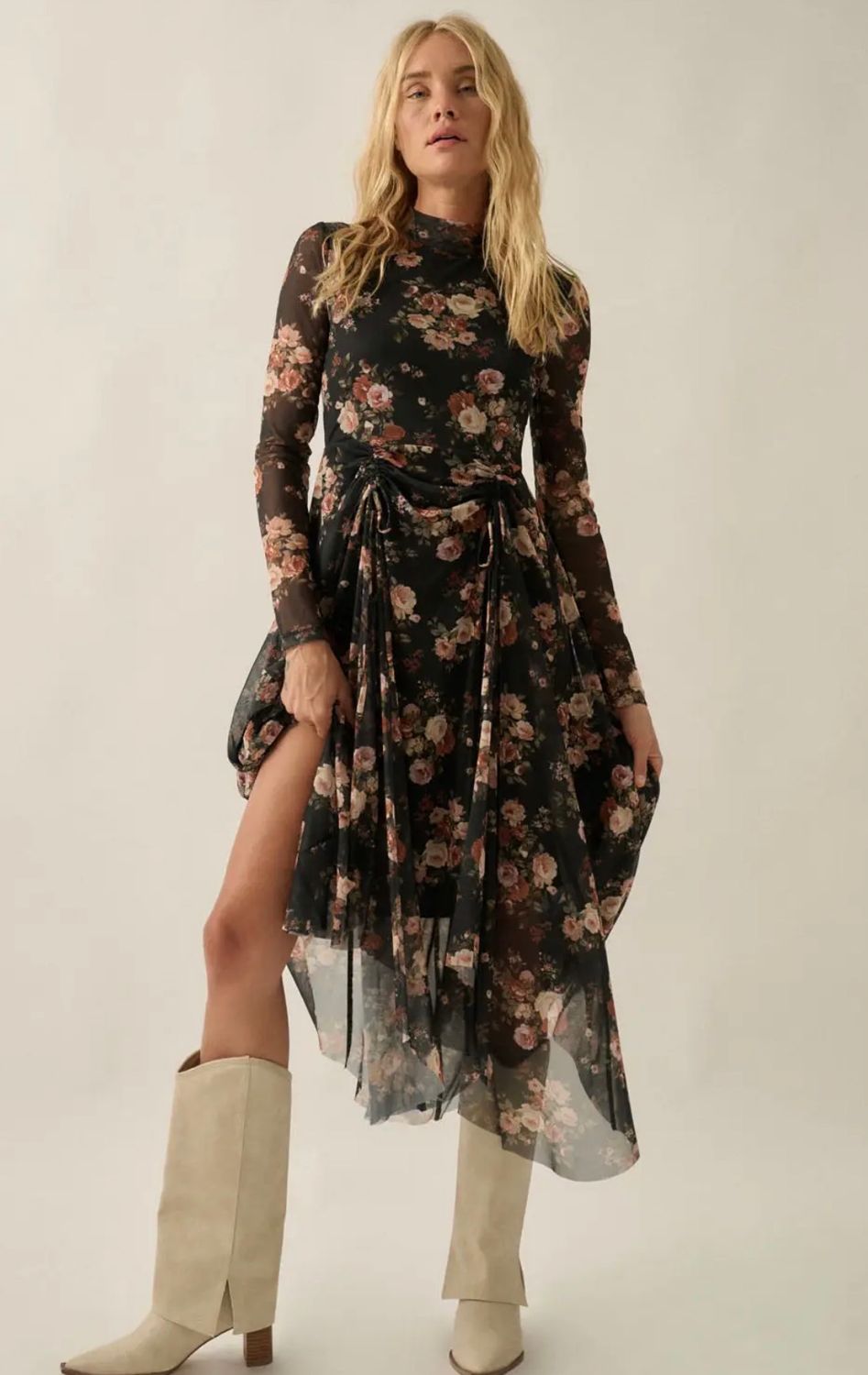 Floral Mesh Dress