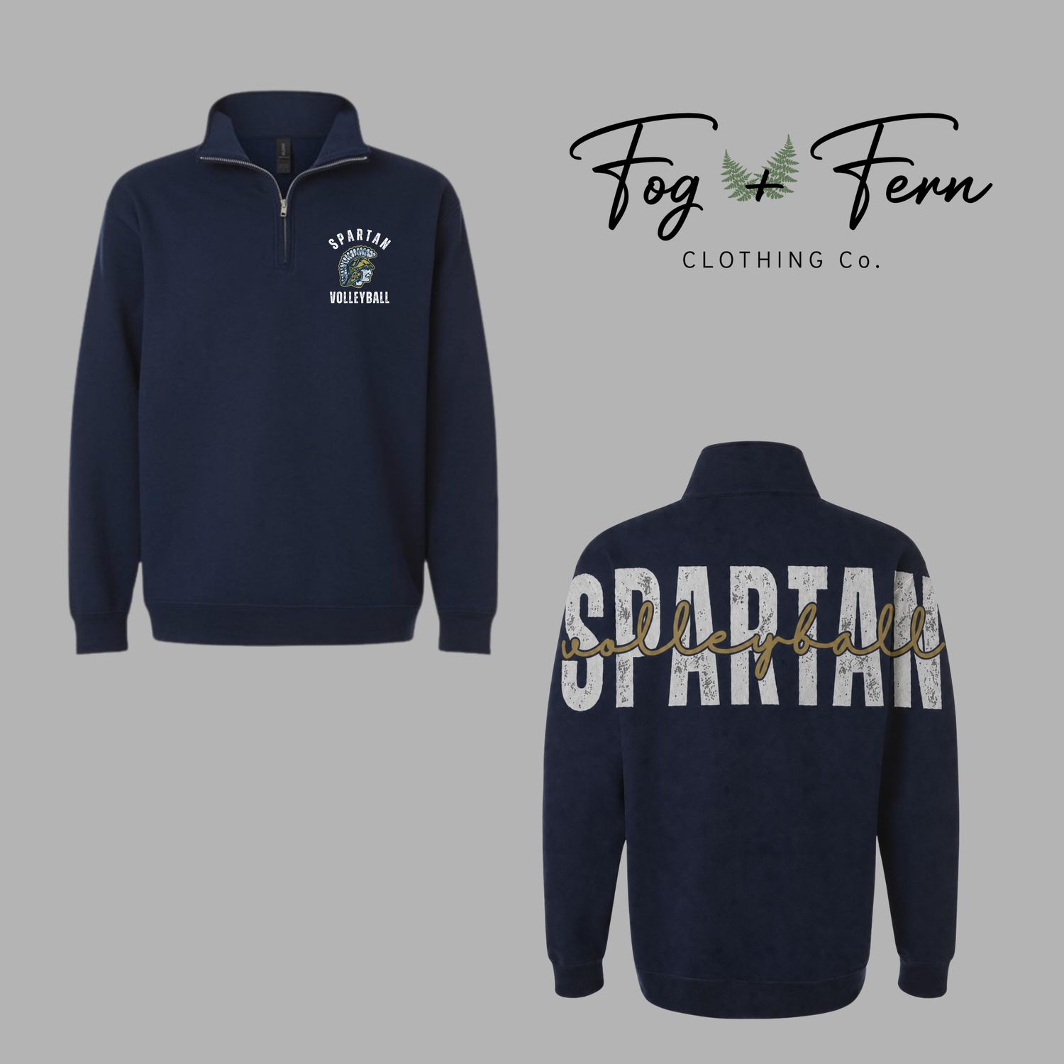 Spartan Volleyball 1/4 Zip Oversized Print