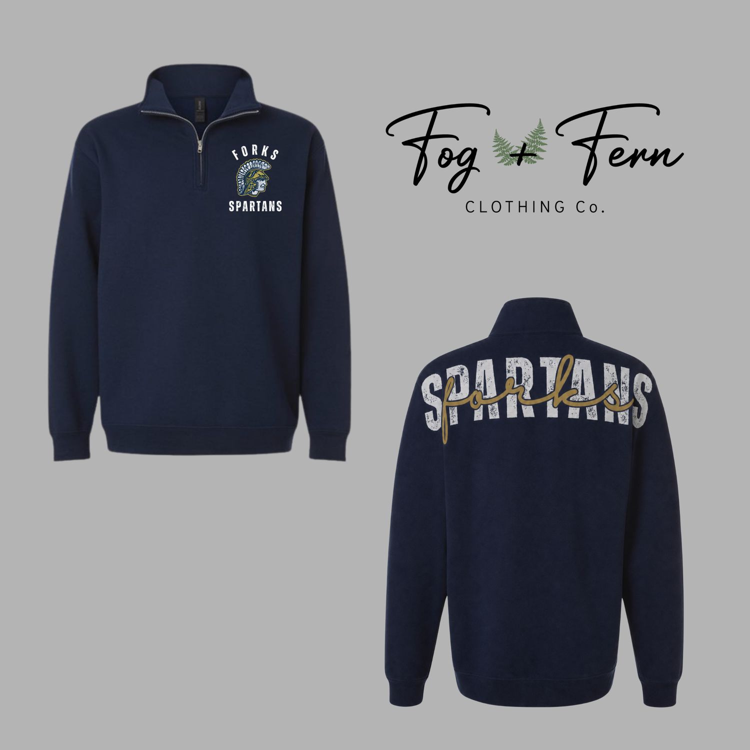 Forks Spartans 1/4 Zip Oversized Print