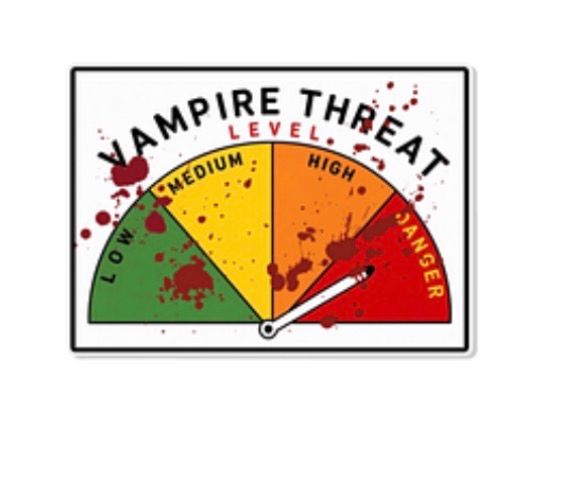 Vampire Threat Sign Acrylic Magnet