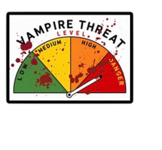 Vampire Threat Sign Sticker