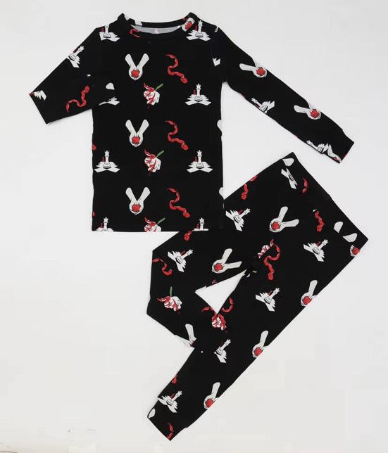 Kids Black Twilight Book Cover PJ Set