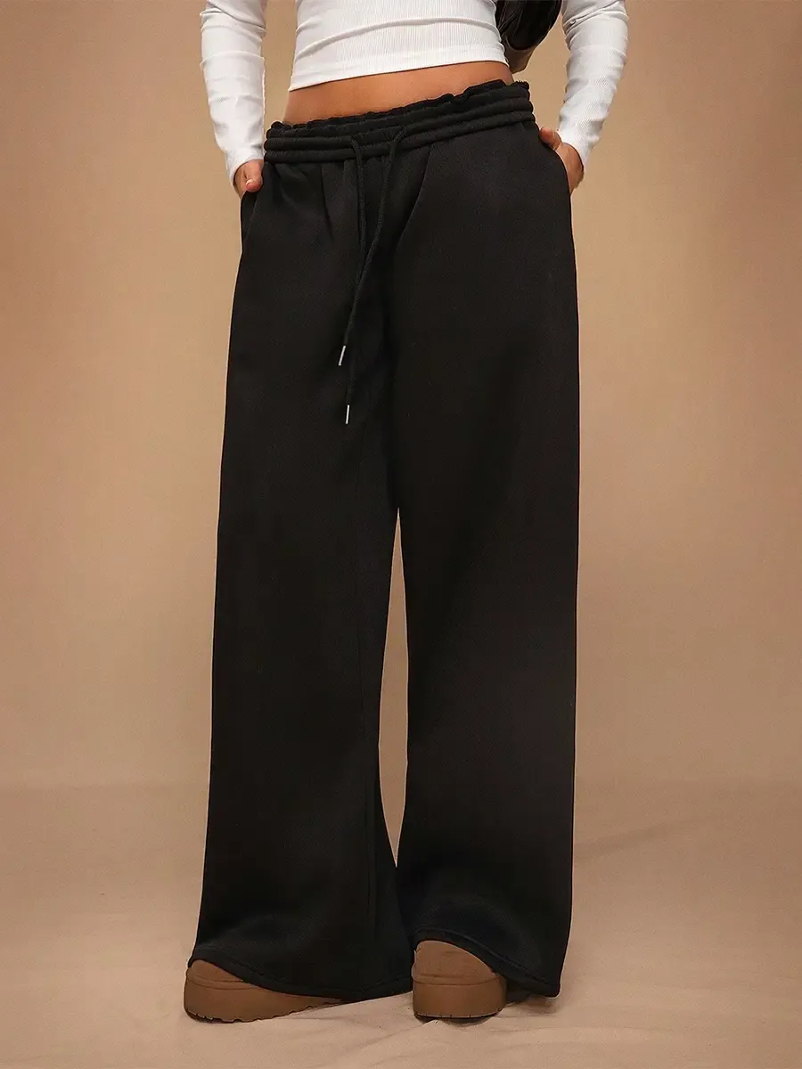 Volleyball Black Wide Leg Joggers