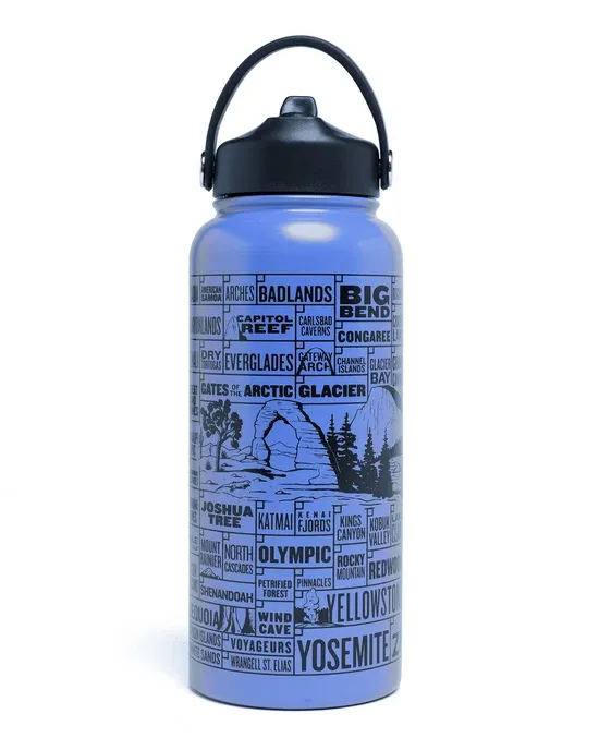 National Parks Checklist 32oz. Insulated Water Bottle