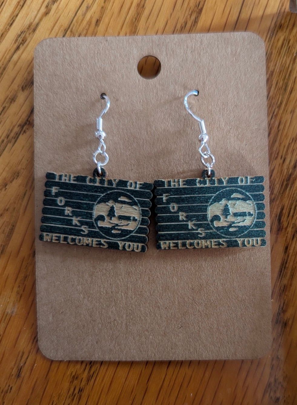 Welcome Sign Wooden  Earrings