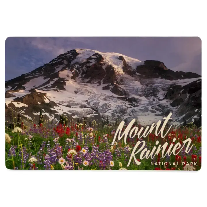 Wood Postcard Mount Rainier National Park, Wildflowers