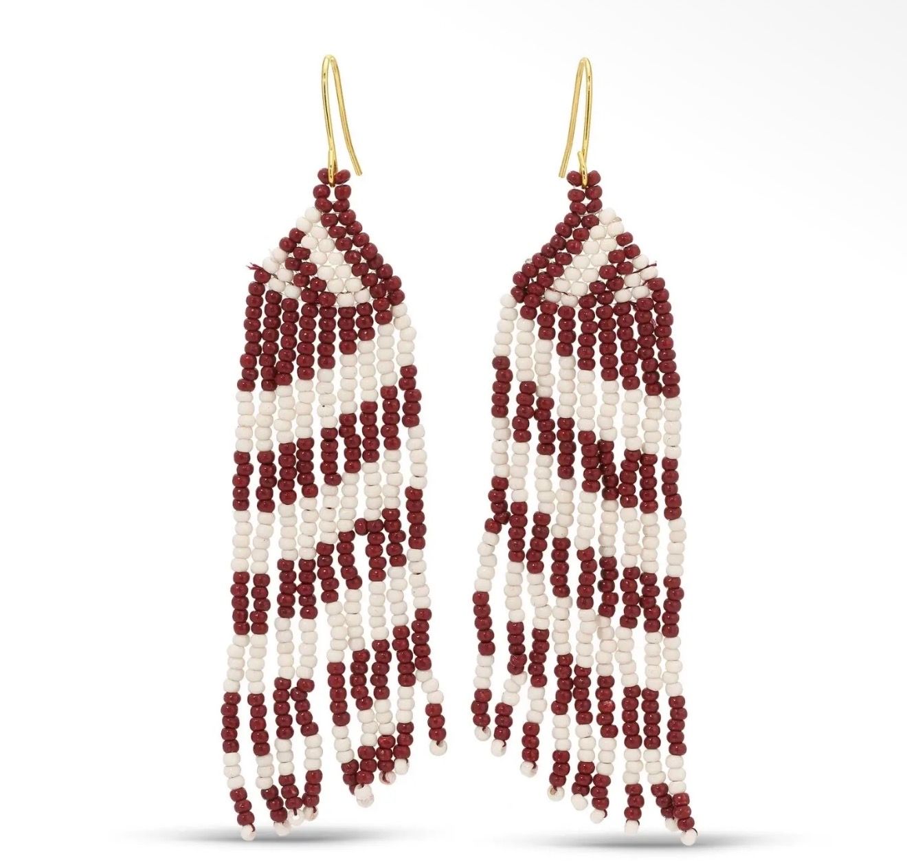 Long Game Day Earring- Red &amp; White