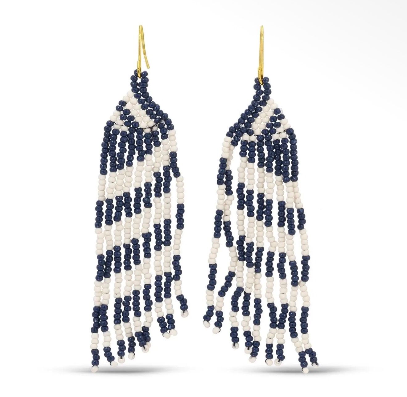 Long Game Day Earring- Navy &amp; White