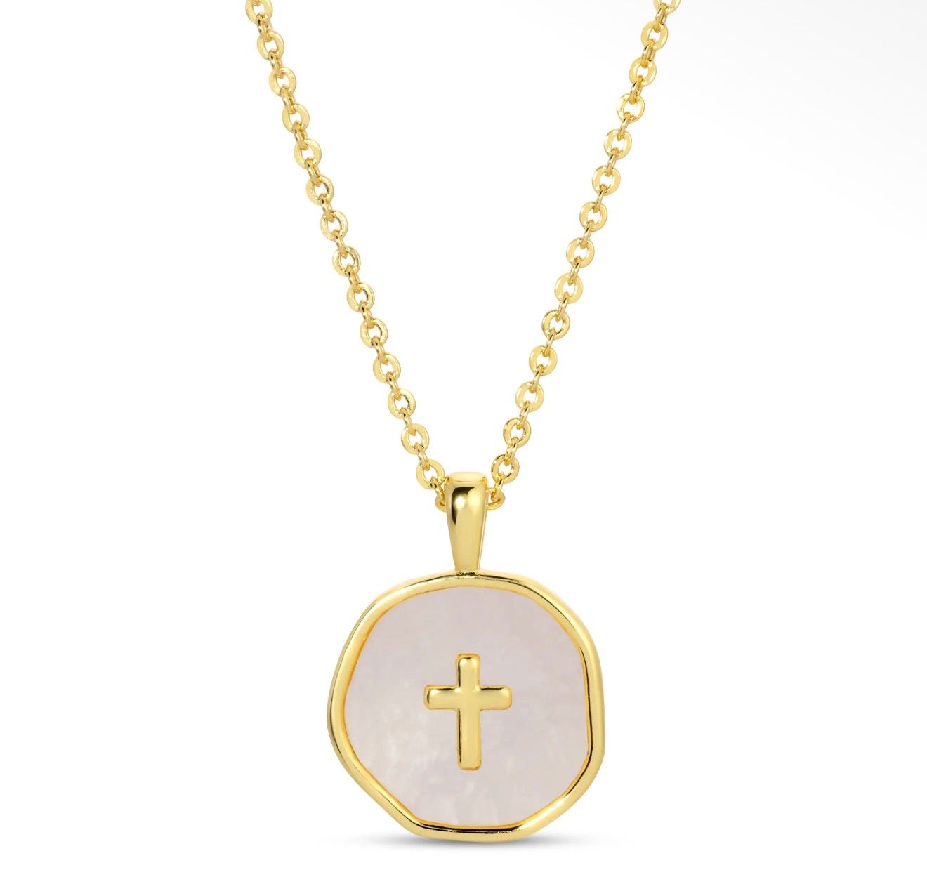 Shell With Cross Pendant Necklace