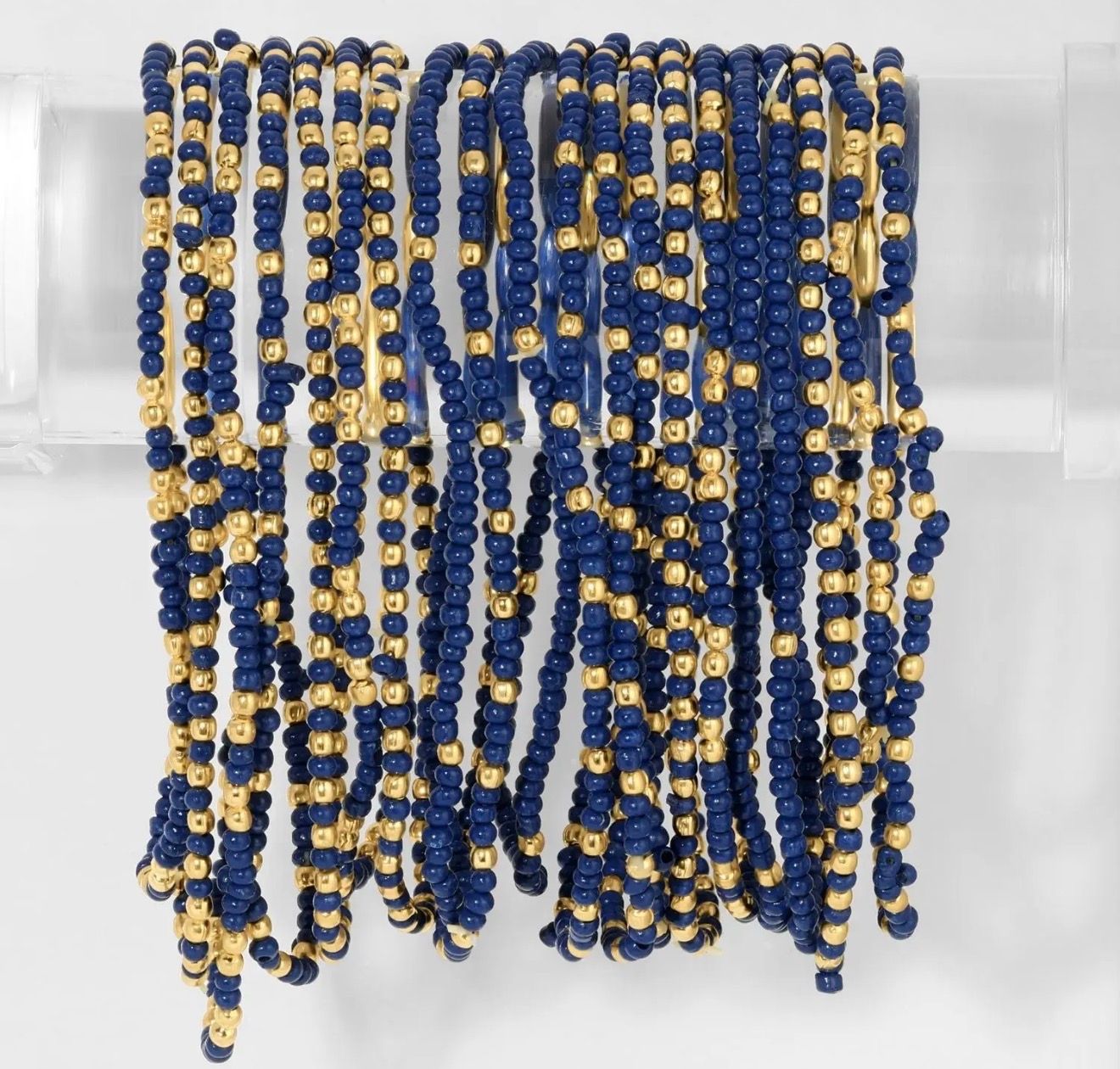 Stretch Game Day Beaded  Bracelet, Color: Navy