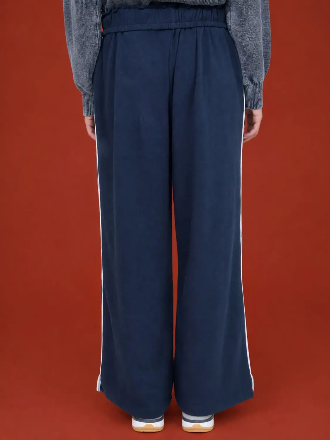 Fold Over Drawstring Waist Wide Leg Lounge Pants